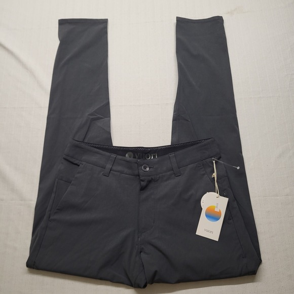 Vuori Aim Pants Mens 30/33 Slim Gray Polyester Stretch Performance Hiking Golf